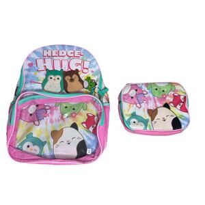 Squishmallows Bioworld Large Backpack & Lunchbox & Key Chain HEDGE-HUG! AOP RARE